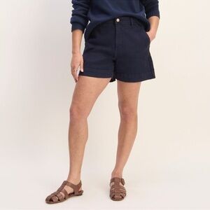 Everlane The Utility Short Organic Cotton Twill High Rise Navy‎ Blue NEW Size 14